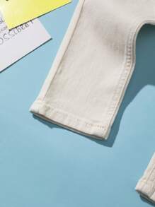 Light Washed Regular Fit Super Comfort Turn Up Jeans - Apricot - View 5