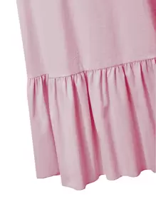 SHEIN Explorewe Gaun Anak Perempuan Remaja Elegan dengan Kerah Lepas Pasang, Motif Bunga, Model A-Line, Lengan Panjang Transparan, Serbaguna untuk Acara Kasual, Liburan, Pesta, Pakaian Sehari-hari, Musim Semi/Panas - Berwarna merah muda - View 5