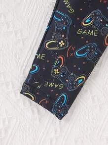 SHEIN 4pcs Young Boy Set Comfortable Gaming Themed Graphic Print Stretchy Soft Snug Fit Pajama Set, Suitable For Any Occasion, Spring/Summer S Sets For Kids Boys Little Game - Multicolor - View 6