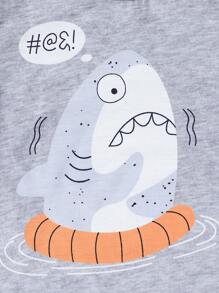 SHEIN 4pcs/Set Cute Cartoon Animal Print Round Neck Short Sleeve T-Shirts For Young Boy, Soft Fabric Suitable For Street, School, Outdoor Play In Spring & Summer, Getaway, Holiday, Travel, Relax, Sunbathing - Multicolor - View 6