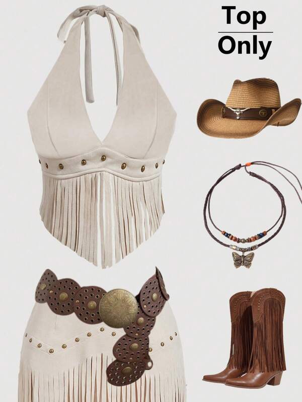 SHEIN ICON Tinuta de concert Y2k pentru femei. Tinuta de cowgirl in stil vintage.