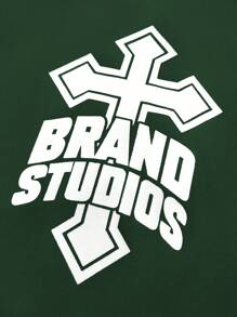 Manfinity EMRG 男式超大落肩和字母印花衬衫