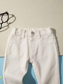 Light Washed Regular Fit Super Comfort Turn Up Jeans - Apricot - View 3