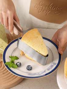 1pc Stainless Steel Cake Divider, Triangular Cake Server, Transfer Server, Cake Tongs, And Portion Control Tool