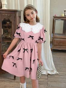 LMoss Kids LMoss Tween 女童连衣裙 - 藕粉色 - 查看 4