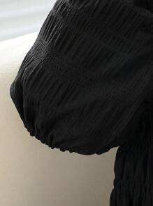 SHEIN Vestido de verano minimalista de unicolor y manga corta para niña joven