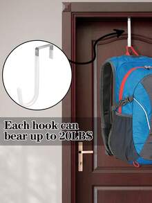 门上挂钩，门衣架挂钩，柔软橡胶表面可防止划痕，适用于浴室、客厅、厨房的重型门挂钩，可悬挂衣服、毛巾、帽子 - 彩色 - 查看 7
