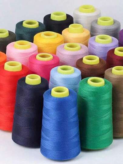 1 件涤纶缝纫线，46 种颜色可选，3000 码/卷，家用缝纫线，适用于各种场景（包装和线轴颜色随机）