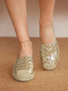 Styleloop Women's Flat Slip-On Shoes, Boho, Retro American, Bohemian, Western Style, Suitable For Vacation, Music Festival, Party For Christmas - Gold - View 4