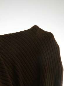 Coolane Y2K Fashion Vintage Rib Knit Flannelette Textured Lace Up Brown Long Cardigans
