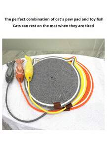 PETSIN 猫抓板、猫床、夏季降温垫、编织自娱玩具鱼、四季宠物垫、狗床、猫抓板、宠物用品