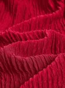 SOLERSUN 外出上衣 西式商务休闲 T 恤 优雅女士纯色垂坠领口无袖褶皱设计修身时尚吊带背心性感春夏上衣 适合度假和工作通勤 绿色纹理面料 情人节约会派对 - 紅色 - 查看 5