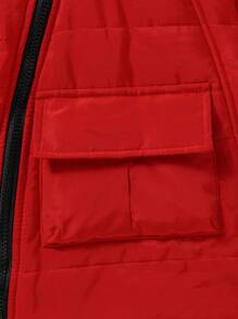 Baby Boys Casual Winter Thick Jacket - Red - View 4