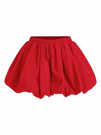 COSMINA Pantalones cortos simples de burbuja diarios de unicolor para mujeres