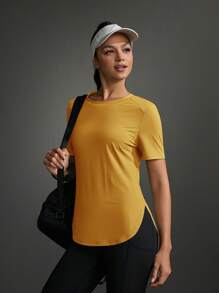 Powerista 女式纯色圆领短袖简约休闲运动T恤和背心健身衫