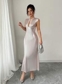Elenzga Zomer Dames Mouwloze Sexy Elegante Cocktailjurk