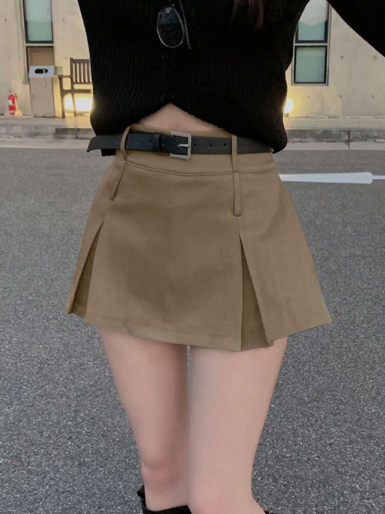 Women's Casual Solid Color A-Line Skirt, Simple & Fashionable, Suitable For Summer