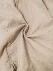 SHEIN 2pcs/Set Young Boy Solid Color Button Half Placket Shirt And Shorts - Blue - View 8