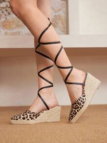 Styleloop Touw geweven wig dikke bodem sandalen, feest, bruiloft, casual, vakantie schoenen