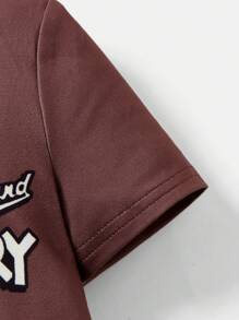 TOM & JERRY X SHEIN 2pcs/Set Baby Boy Cute Casual Colorblock Cartoon Graphic Short Sleeve T-Shirt And Shorts, Spring/Summer - Brown - View 3