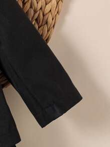 SHEIN 2 件套男童黑色短袖双排扣西装外套和短裤套装 - 绅士风格 - 黑色 - 查看 4