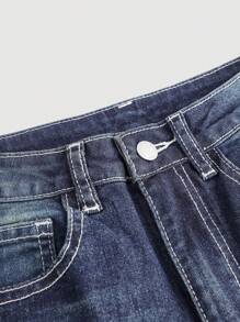 SHEIN Girlism Tween Girl Fashion Y2K Low Waist Vintage Rhinestone Butterfly Embroidered Denim Flare Leg Jeans, Fall Winter Clothes Back To School