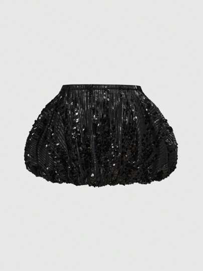 Grunge Punk Jupe mini plissée à taille basse scintillante style Y2K, esthétique de fête et de festival