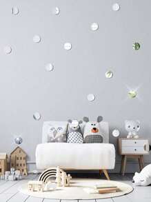 SHEIN 1 set Adhesivo de pared con espejo con diseño de sol, espejo decorativo autoadhesivo para decoración del hogar, decoración de pared, decoración de habitación, espejo de pared, espejo para habitación, decoración de baño, decoración de sala de estar - Plateado - Ver 9