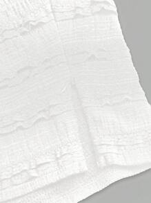 SHEIN Unity Women's Casual Solid Color Textured Halter Neck Backless Tank Top, Summer - White - View 5