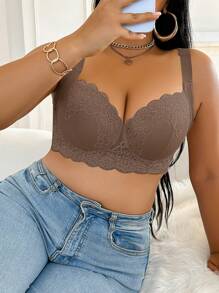 1 szt. Plus Size Lace Seamless Supporting Wireless Lingerie Biustonosz do podnoszenia i uwydatniania