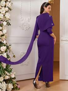 Modelyn Vestido elegante de fiesta para mujer con decoración de cristales