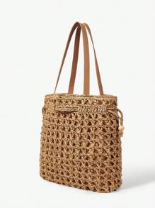 Maija 女士休闲手提包，简约时尚日常使用 - 米色 - 查看 3