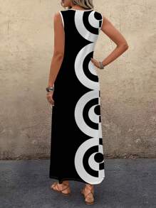 EMERY ROSE Women's Minimalist Fashion Summer Dress Chic Dress,Casual - Black and White - View 2