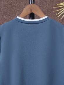 SHEIN Tween Boy Letter Patched Detail 2 In 1 Tee & Shorts