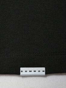 SUMWON Oversized Street Style Summer T-Shirt Cactus Graphic Print Desert Theme Casual Streetwear Urban Fashion Skateboard Style Youth Culture Statement Tee