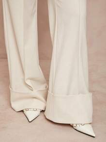 Lumalex Pantalones largos acampanados con talle en V para mujeres