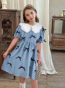 LMoss Kids LMoss Tween Girls Dresses - Dusty Blue - View 4