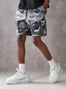 SUMWON Pantalones cortos cargo de camuflaje premium, estilo militar, tácticos, de combate, para verano, estilo urbano, con múltiples bolsillos, transpirables, para entrenamiento al aire libre, caminata y deporte