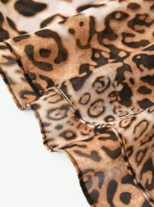 Maija Koreanischer modischer Leoparden-Muster Chiffon Schal, elegantes Gefühl
