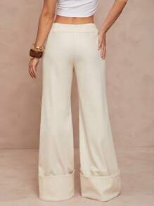 Lumalex Pantalones largos acampanados con talle en V para mujeres