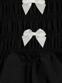 SHEIN Vestido de verano minimalista de unicolor y manga corta para niña joven