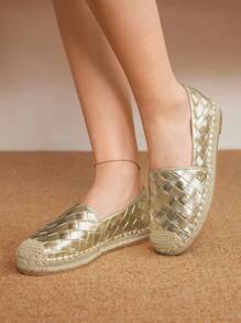 Styleloop Women's Flat Slip-On Shoes, Boho, Retro American, Bohemian, Western Style, Suitable For Vacation, Music Festival, Party For Christmas - Gold - View 1