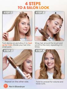 SHEGLAM HAIR It-Curl Cepillo térmico para soplado, cepillo térmico, cepillo para rizar el cabello de 38 mm, cepillo caliente para dar volumen a la raíz del cabello y rizos sueltos, cepillo alisador iónico, dientes de peine compuestos recientemente mejorados, función de iones negativos, temperatura de 2 niveles, cuidado del cabello sin dañar el cabello, cepillo térmico de calentamiento rápido adecuado para peluquerías, familias y viajes constituir playa y2k viajar cámping Escuela cosplay Regalo Campus moda
