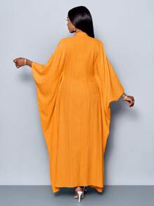 SOLERSUN Women's Loose Solid Color Casual Long Shirt For Summer/Spring - Orange - View 2