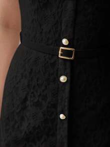 MOTF PREMIUM VÁY CẮT CÚT CÓ THẮT LƯNG - màu đen - Xem 2