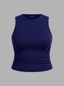 SHEIN Comfortcana Bộ 3 áo hai dây cỡ lớn màu đen, trắng và xanh navy, kiểu dáng thường ngày ôm sát. - Nhiều màu - Xem 12