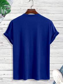 Manfinity Homme Men's Plain Round Neck Short Sleeve T-Shirt, Minimalist Fashion Suitable For Summer Men Clothing Men T Shirts Gym Tshirt Men