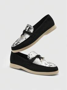 CUCCOO BIZCHIC Women's Patchwork Fringe Fashion Casual Daily Wear Slip-On Flats Spring Shoes Spring Break EasterSpring Summer New Shoes Vacation Women Wedding Shoes Easi For Easter - Black - View 8