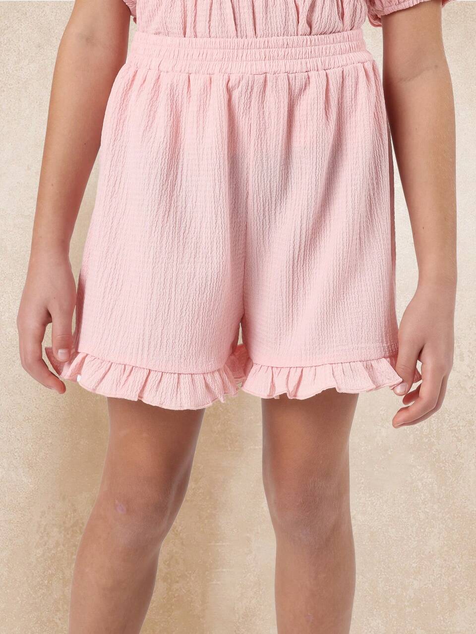 Coordinati t-shirt con maniche a sbuffo e arricciatura