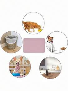 1 件猫/狗爱好者礼物和狗/猫妈妈爱宠物食物垫，粉色硅胶防水猫爱好者和猫妈妈爱喂食垫，凸起边缘，防溢出防滑猫/狗爱好者礼物和狗/猫妈妈爱宠物碗垫 - 粉色 - 查看 5